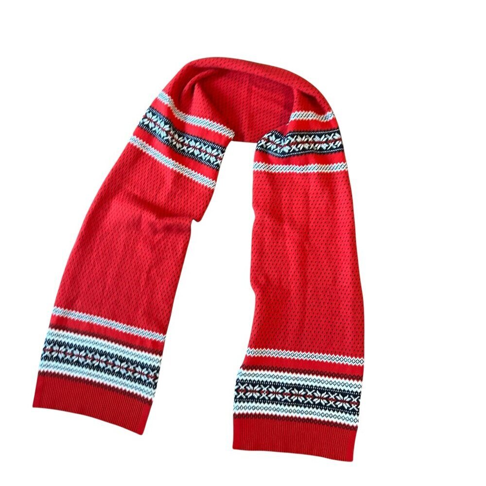 NWOT Talbots Red Fair Isle Scarf Wrap Winterwear Classic Preppy New